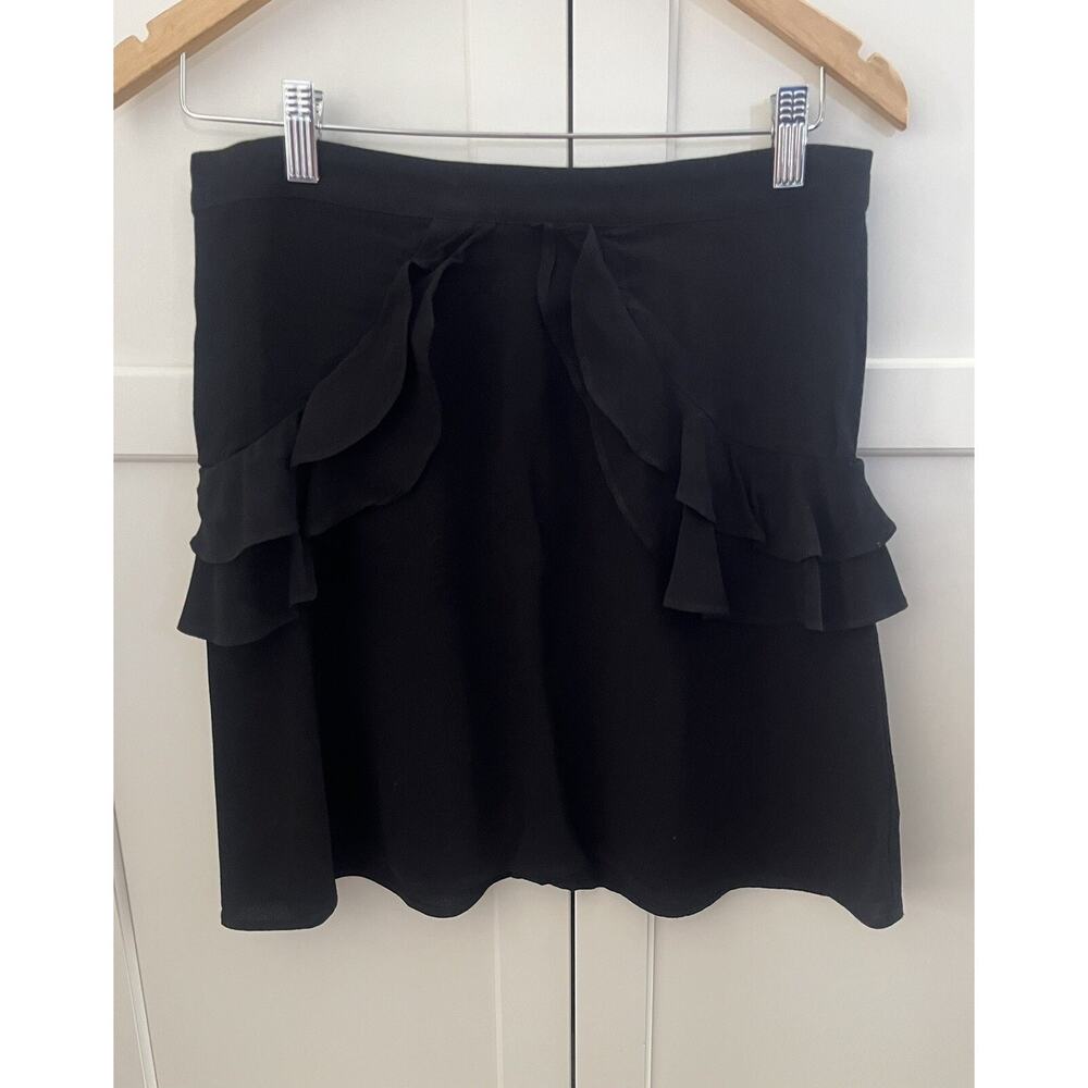 For Love and Lemons Black chiffon ruffle skirt Sz. L